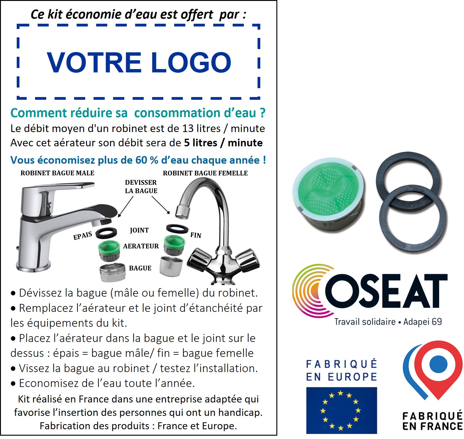 distribution de kits économie d'eau au thuit de l'oison pour sensibiliser la population et réduire la consommation d'eau au quotidien.